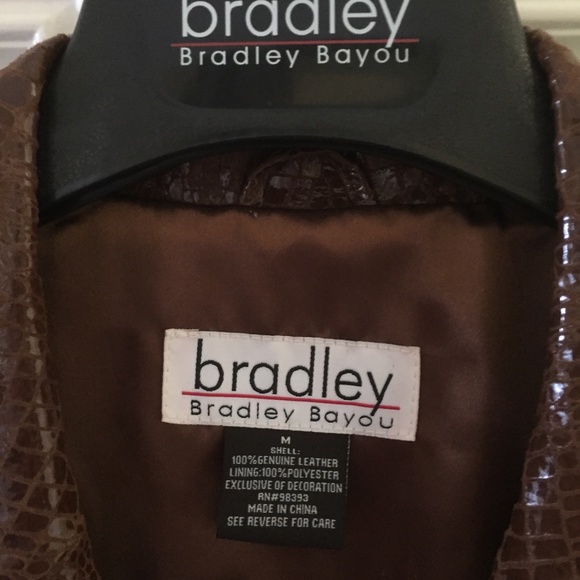 Bradley Bayou Croco Embossed Patent Leather Blazer/Pockets/Cognac/Size M/NWOT!!! - Picture 3 of 4